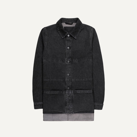 Nomen Nescio 320 Worker Denim Jacket washed black – flat lay front view